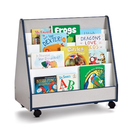 Jonti-Craft Rainbow Accents Double Sided Pick-a-Book Stand, Mobile, Navy 3507JCWW112